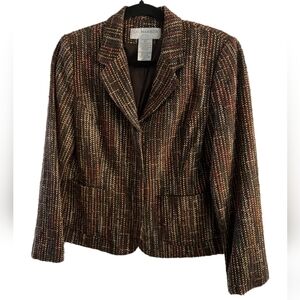 Sag Harbor Vintage Petite Yarn-Stitch Blazer Jacket